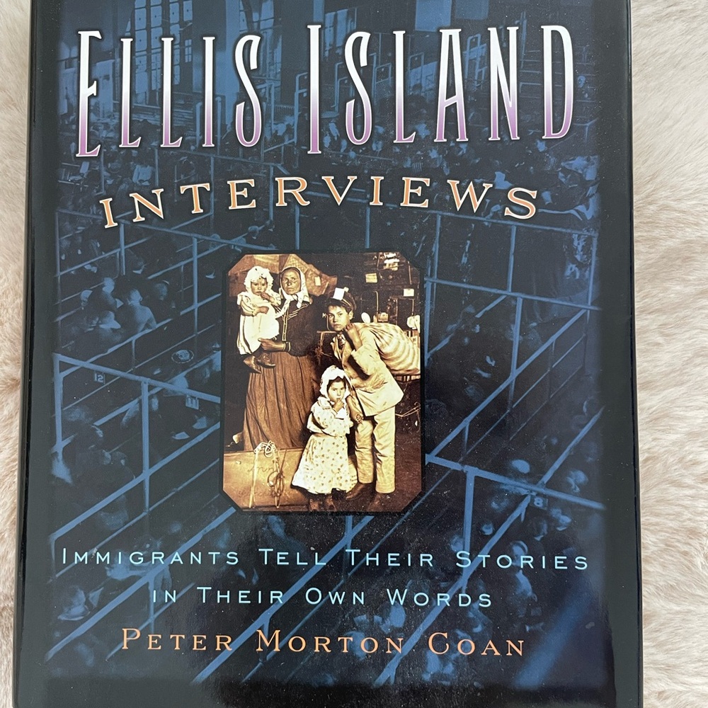 Book: Ellis Island Immigrants share their stories. Years 1892-1954. Smoke free.